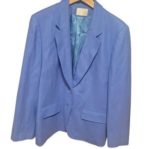Pendleton Women's Blue Wool Blazer Jacket Size‎ 14 Button Front Career Work